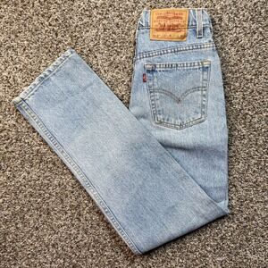 Vintage Levi's 512 Women's 22x28 Jeans USA Made Slim Fit Straight Light Wash 90s